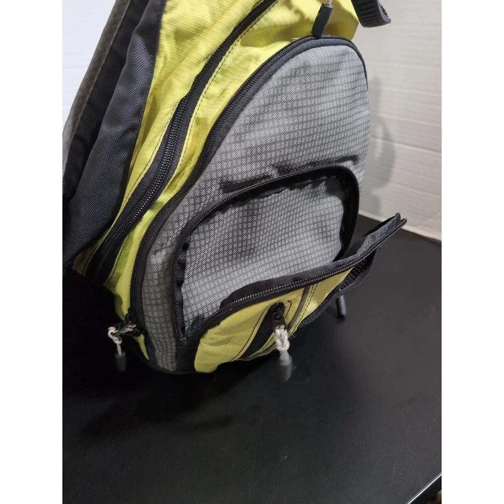 LL BEAN SLING BAG BACKPACK YELLOW/BLACK NYLON OVER THE SHOULDER BACK TO SCHOOL